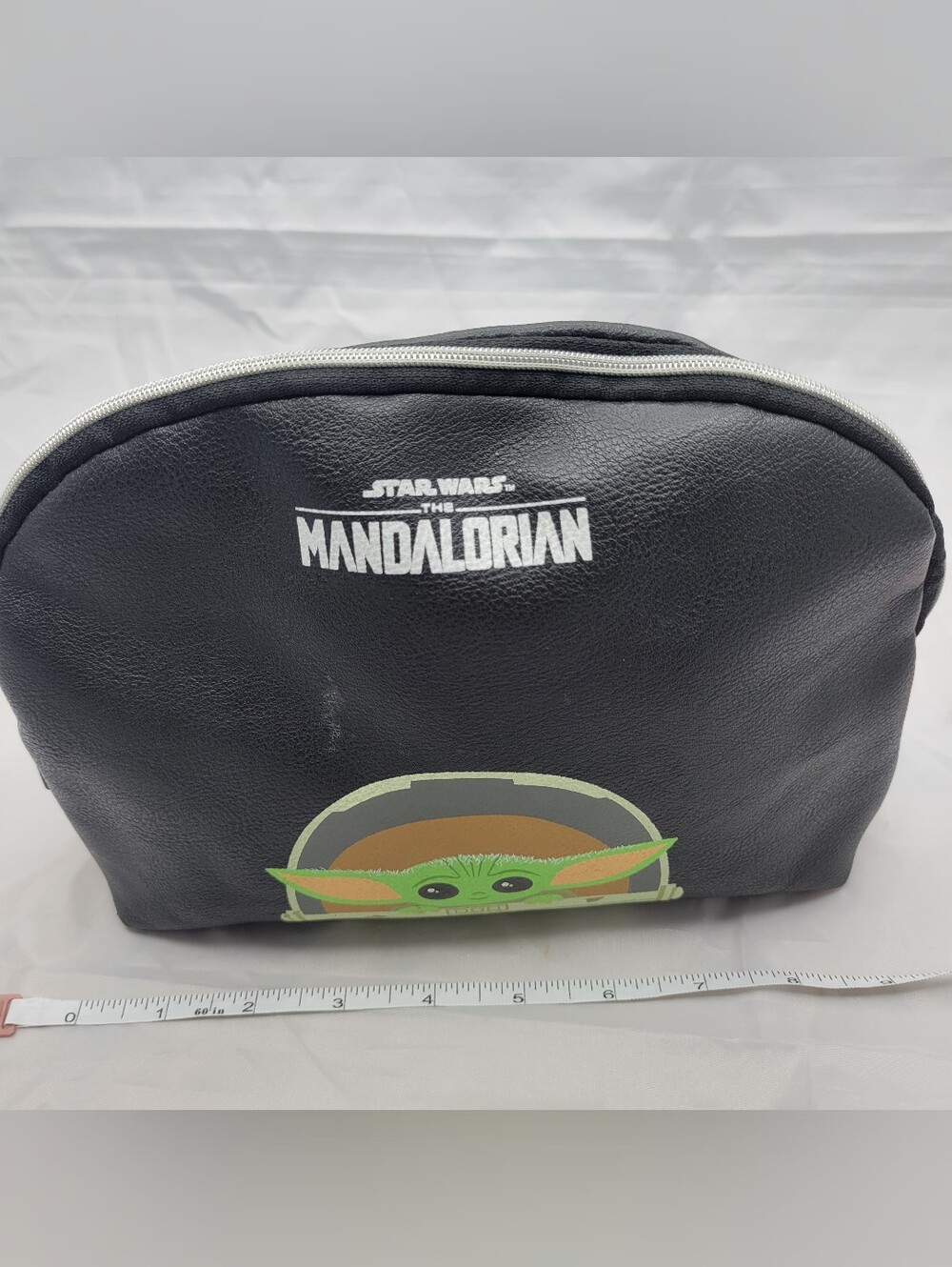 Danielle Nicole Black Toiletry Bag with Green Baby Yoda Graphic